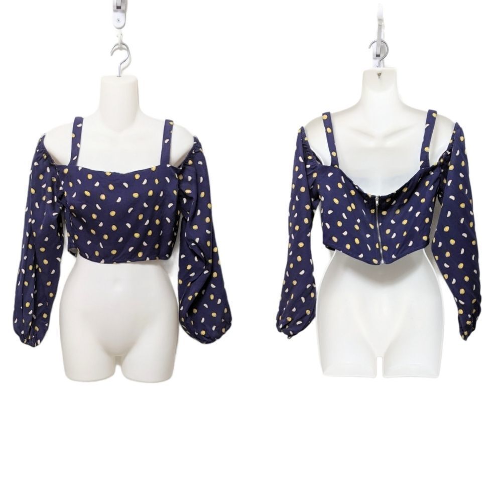 EGGIE Tencel Melon Fruit Novelty Print Crop Top L